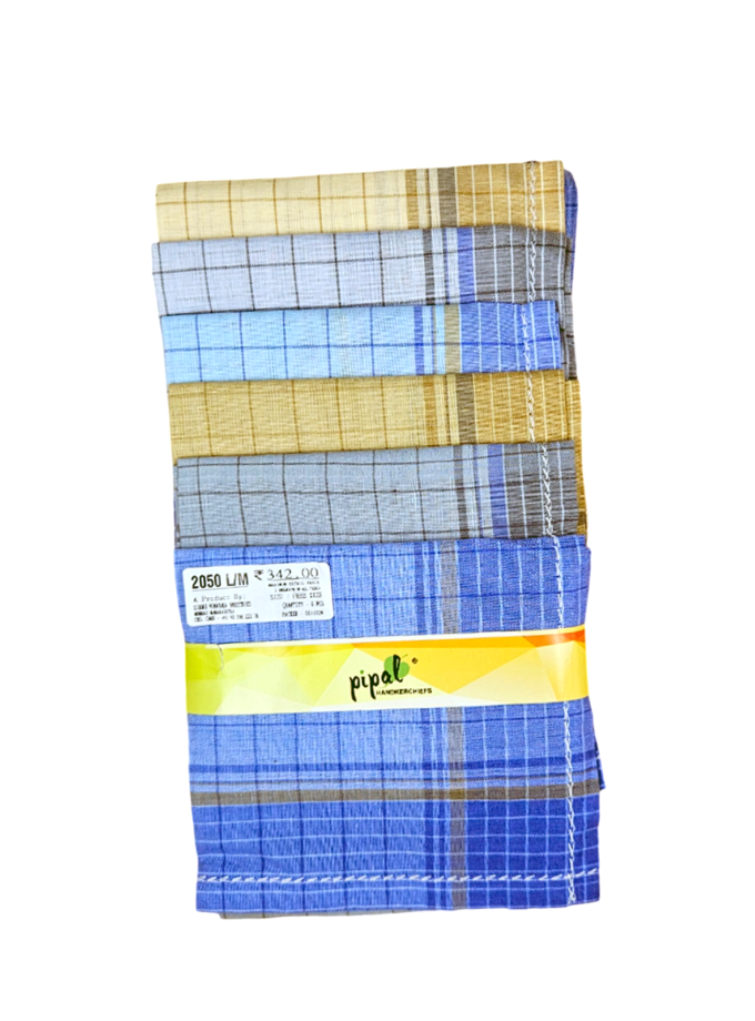 Womy Premium Pure Cotton 2050 LM  | Luxurious Satin Border Handkerchief | Light Color- Pack of 12