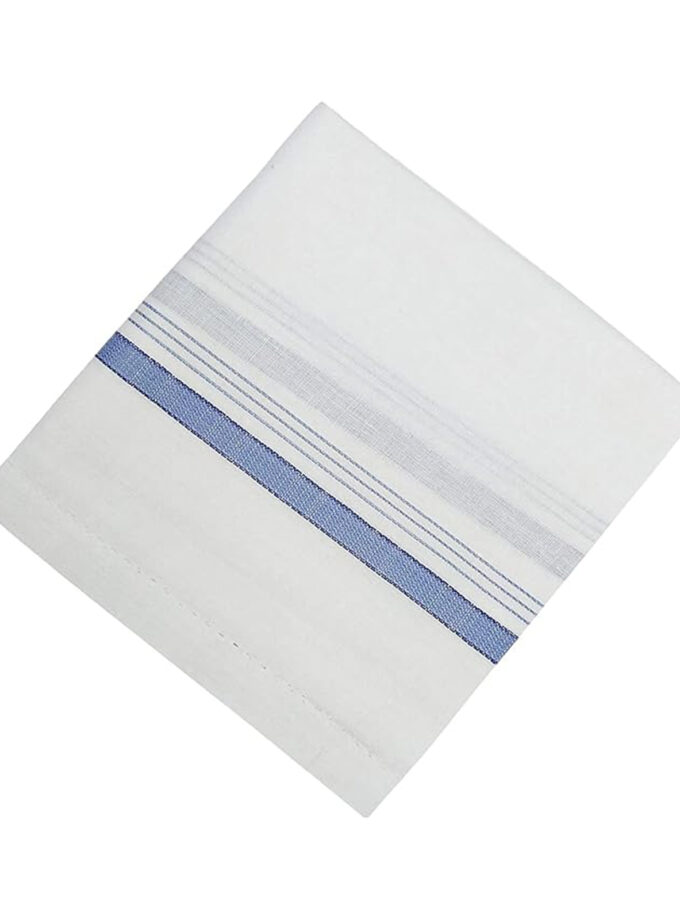 Womy Premium Pure White Cotton 1500 WB  | Luxurious Satin Border Handkerchief - Pack of 12