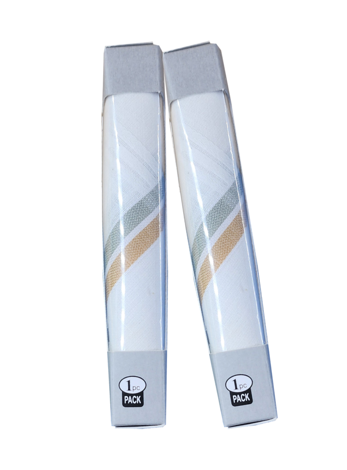 Womy Pure Cotton Premium Handkerchief 1100 WB | Luxurious Gift Set For Men | White Color With Satin Border - Pack Of 1 PC ( 12 Pcs Set )