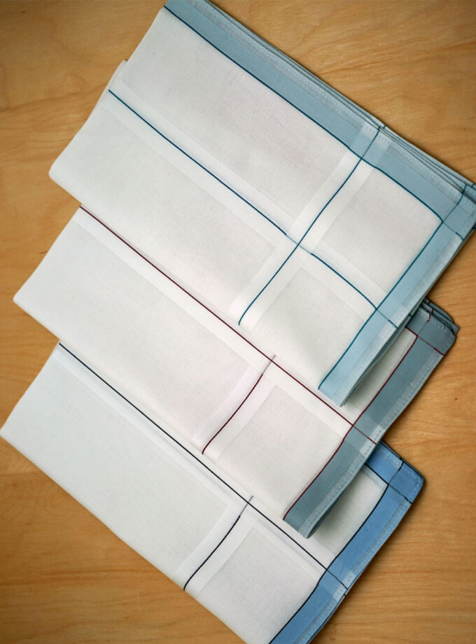 Womy Premium Pure White Cotton 6700 WB  | Luxurious Satin Border Handkerchief - Pack of 12