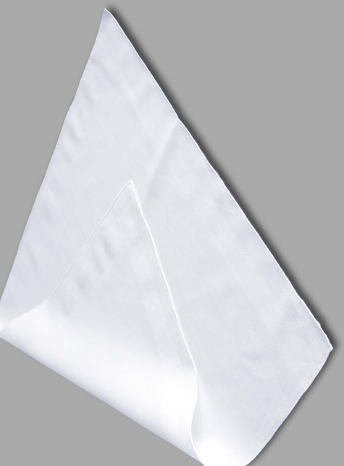 Womy Premium Pure White Cotton 6700 WW  | Luxurious Satin Border Handkerchief - Pack of 12