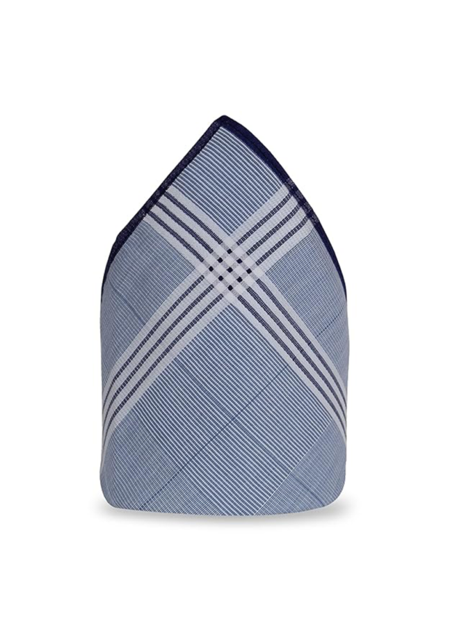 Womy Premium Pure Cotton 6775 DC  | Luxurious Satin Border Handkerchief | Dark Color- Pack of 12