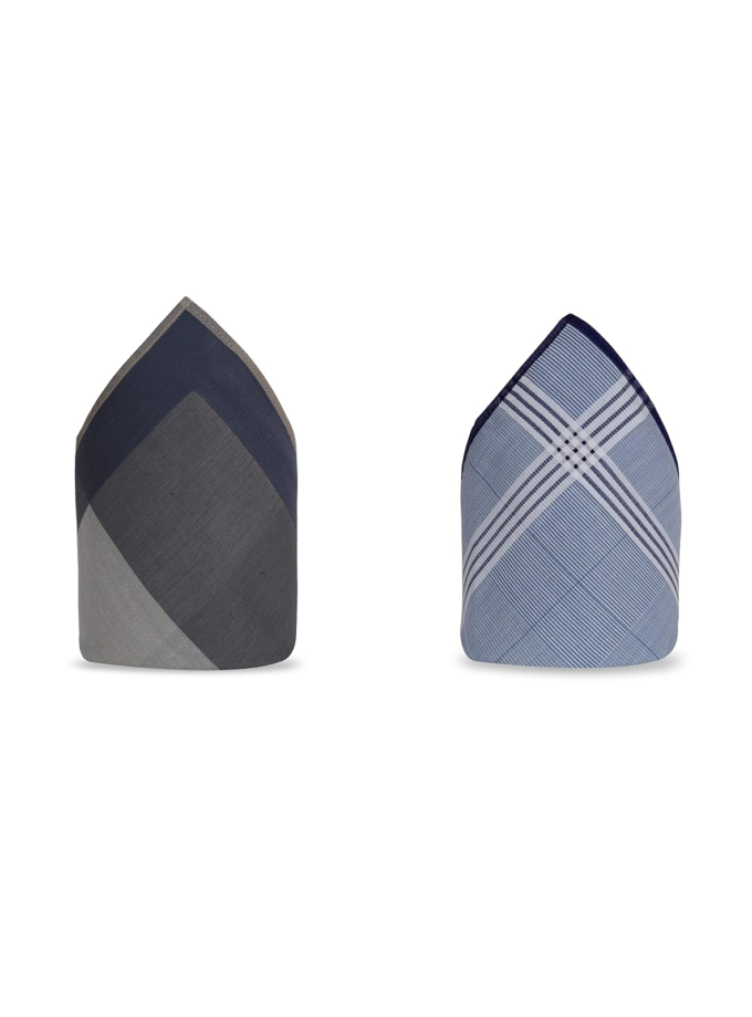 Womy Premium Pure Cotton 6775 DC  | Luxurious Satin Border Handkerchief | Dark Color- Pack of 12