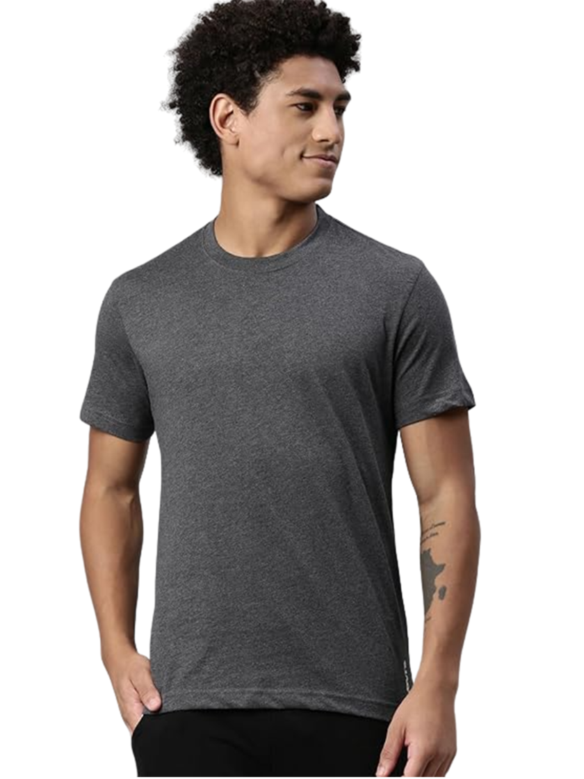 Womy Premium Soft Plain Dark Grey T-Shirt for Men  | Comfortable & Luxury All-Day Wear (18) - Image 2