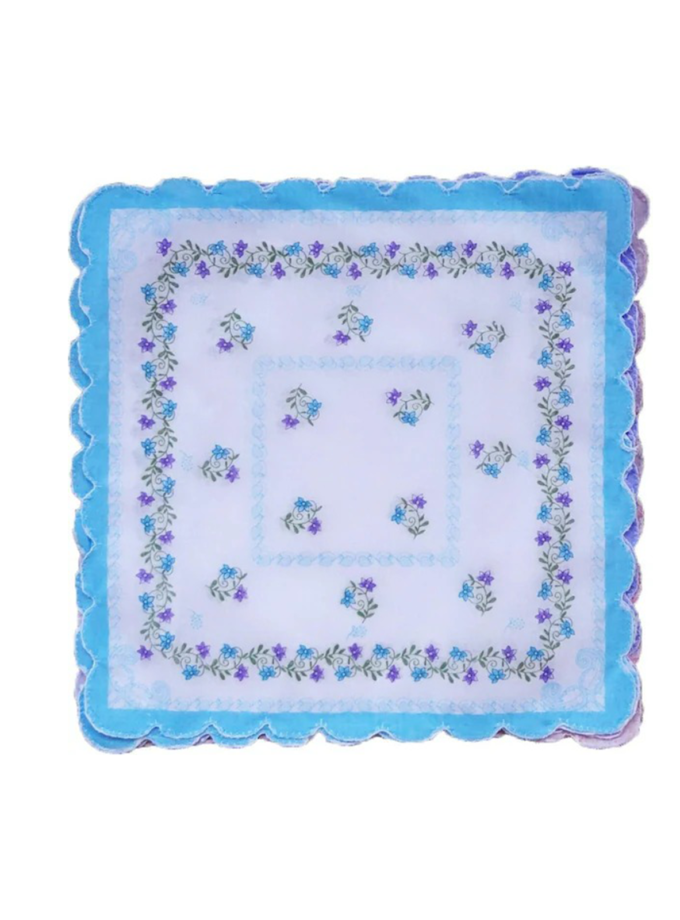 Womy Pure Cotton Gunjan Handkerchief | Luxurious Gift Set For Women | Flower Printed - Pack Of 24, 36, 48 Pcs