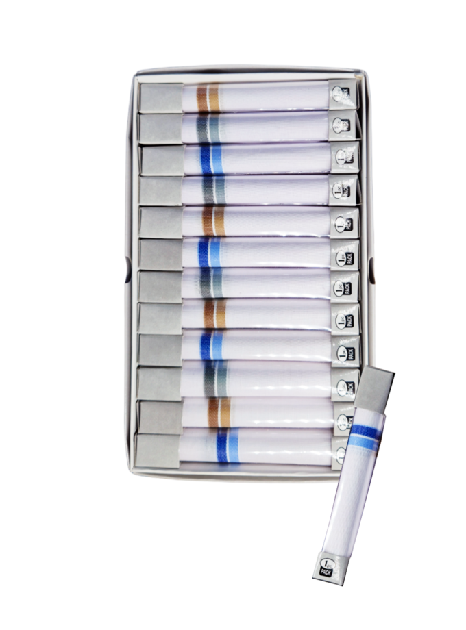 Womy Pure Cotton Premium Handkerchief 1100 WB | Luxurious Gift Set For Men | White Color With Satin Border - Pack Of 1 PC ( 12 Pcs Set )