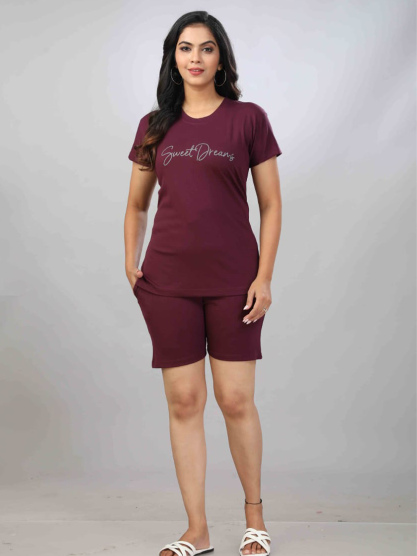 Womy Tencel Tshirt And Shorts 0009 | Premium Lounge Wear | Soft & Luxury Sleepwear - Image 4