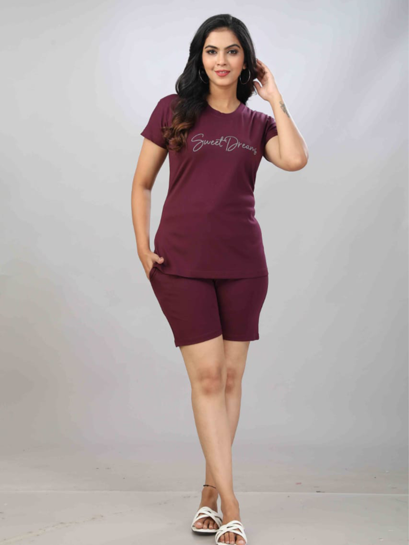 Womy Tencel Tshirt And Shorts 0009 | Premium Lounge Wear | Soft & Luxury Sleepwear - Image 5