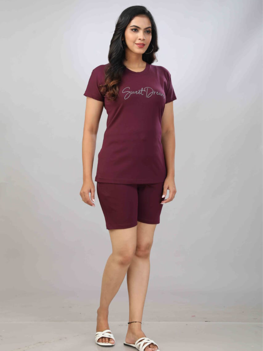 Womy Tencel Tshirt And Shorts 0009 | Premium Lounge Wear | Soft & Luxury Sleepwear - Image 6