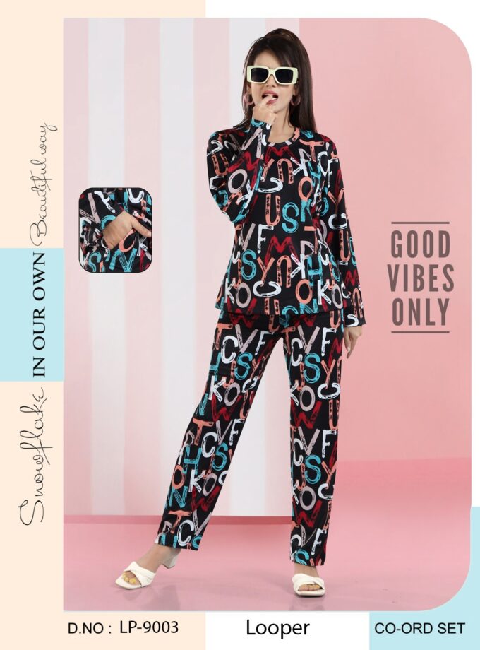 Womy Looper Co Ord Set Full Sleeves 9003