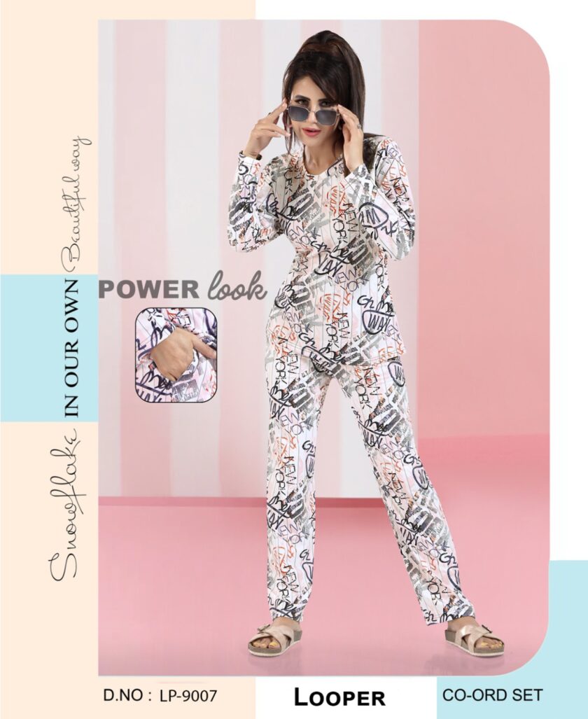 Womy Looper Co Ord Set Full Sleeves 9007