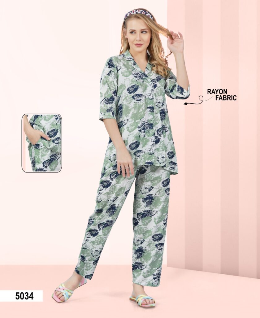 Womy Rayon Co Ord Set 5034