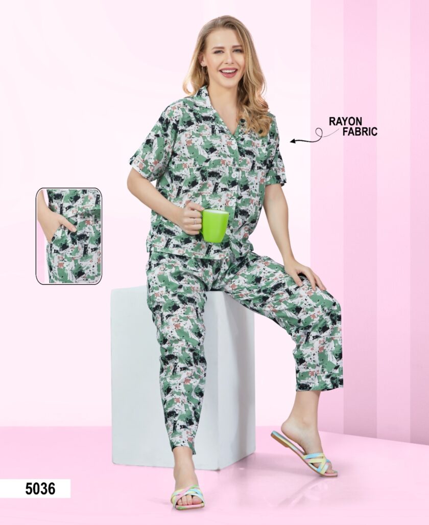 Womy Rayon Co Ord Set 5036