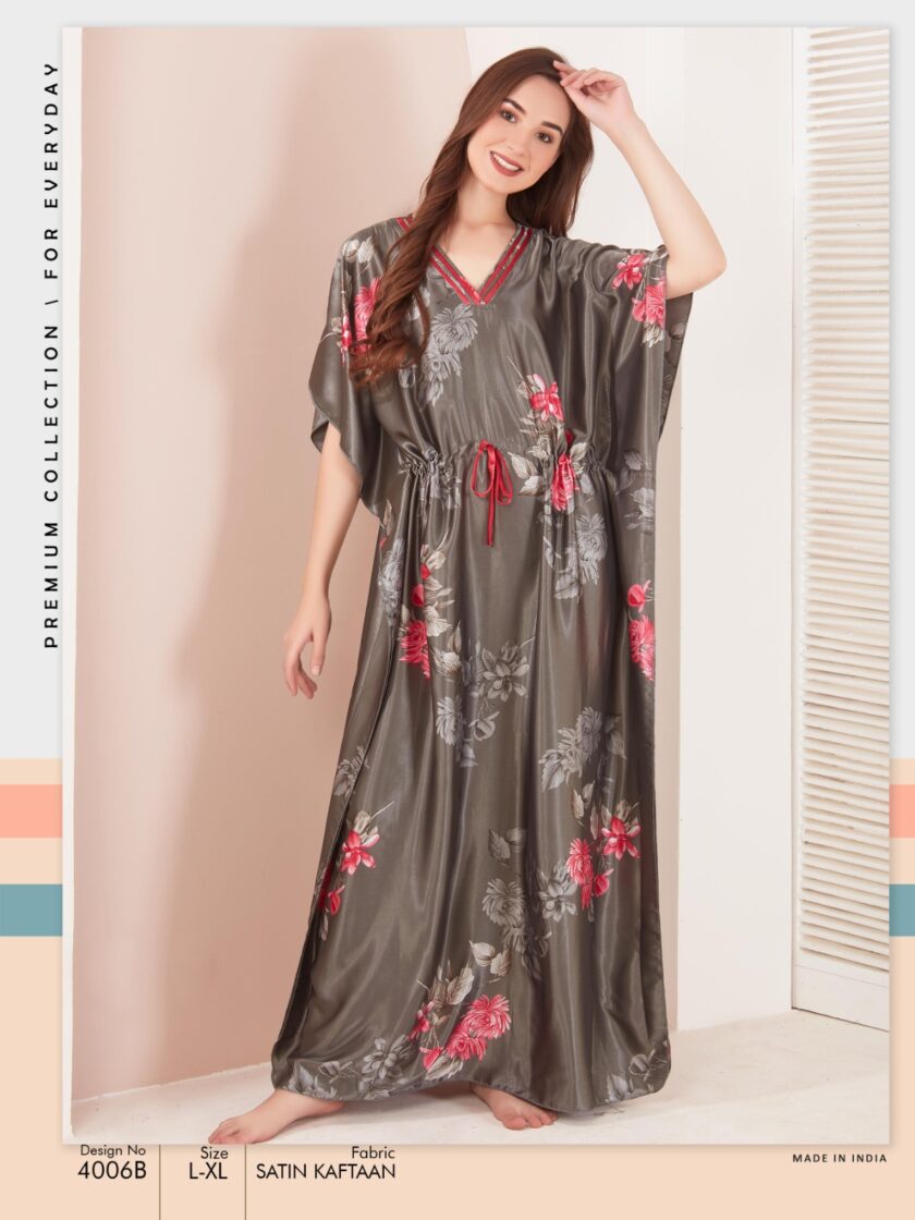 Womy Satin Kaftan Night Wear 4006 B