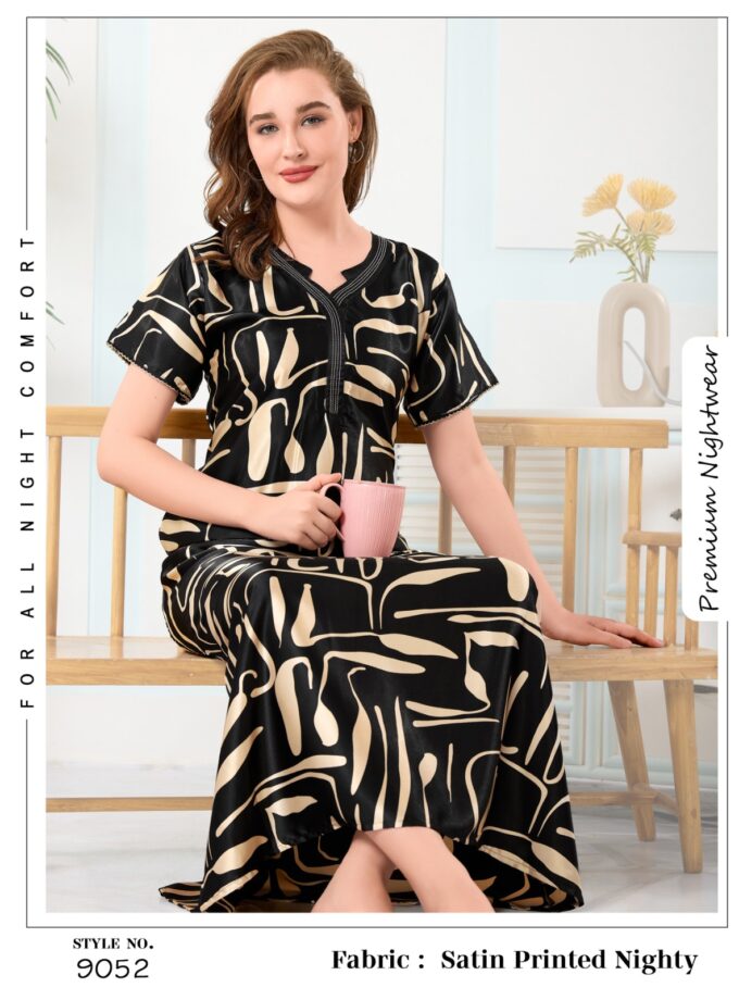 Womy Satin Nighty 1013 |  Premium Lounge Wear | Soft & Luxury Sleepwear