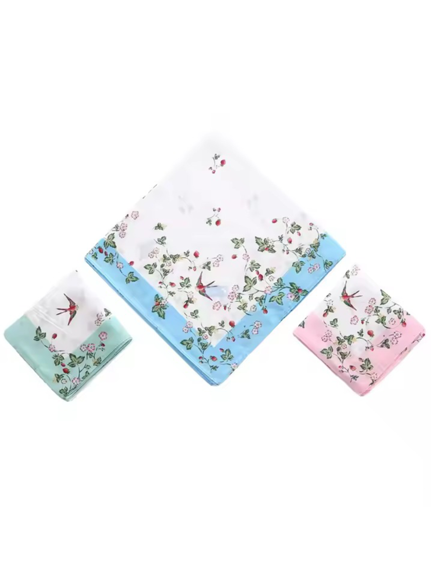 Womy Pure Cotton Tulsi Ps Handkerchief | Luxurious Gift Set For Women | Flower Printed - Pack Of 24, 36, 48 Pcs - Image 4