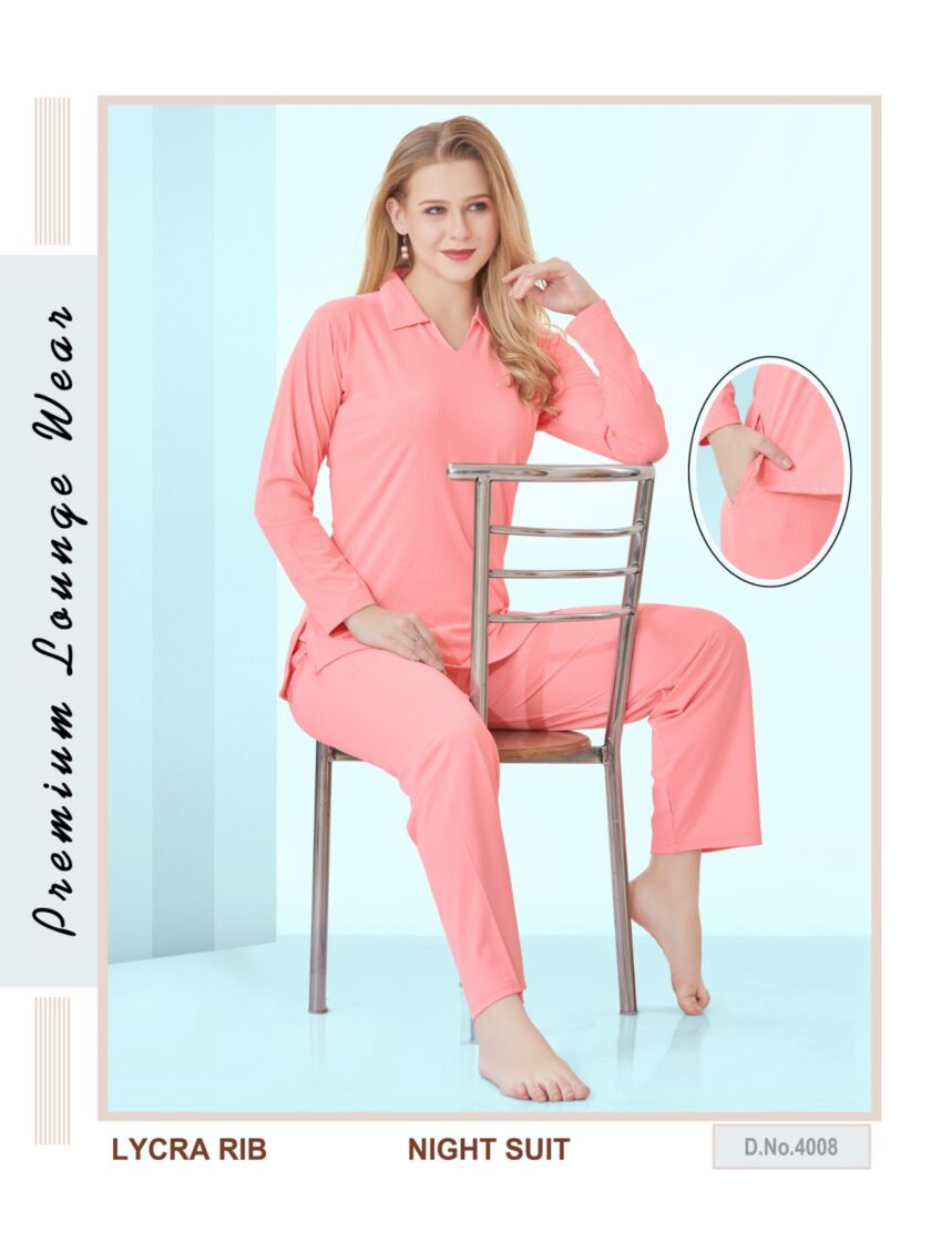 Womy Lycra Rib Nightsuit 4008