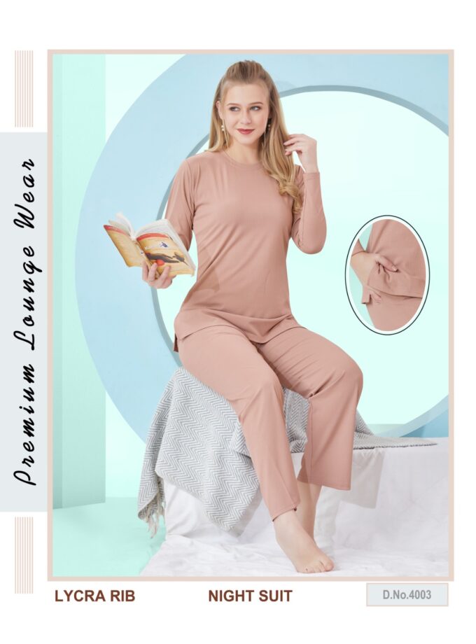 Womy Lycra Rib Nightsuit 4003