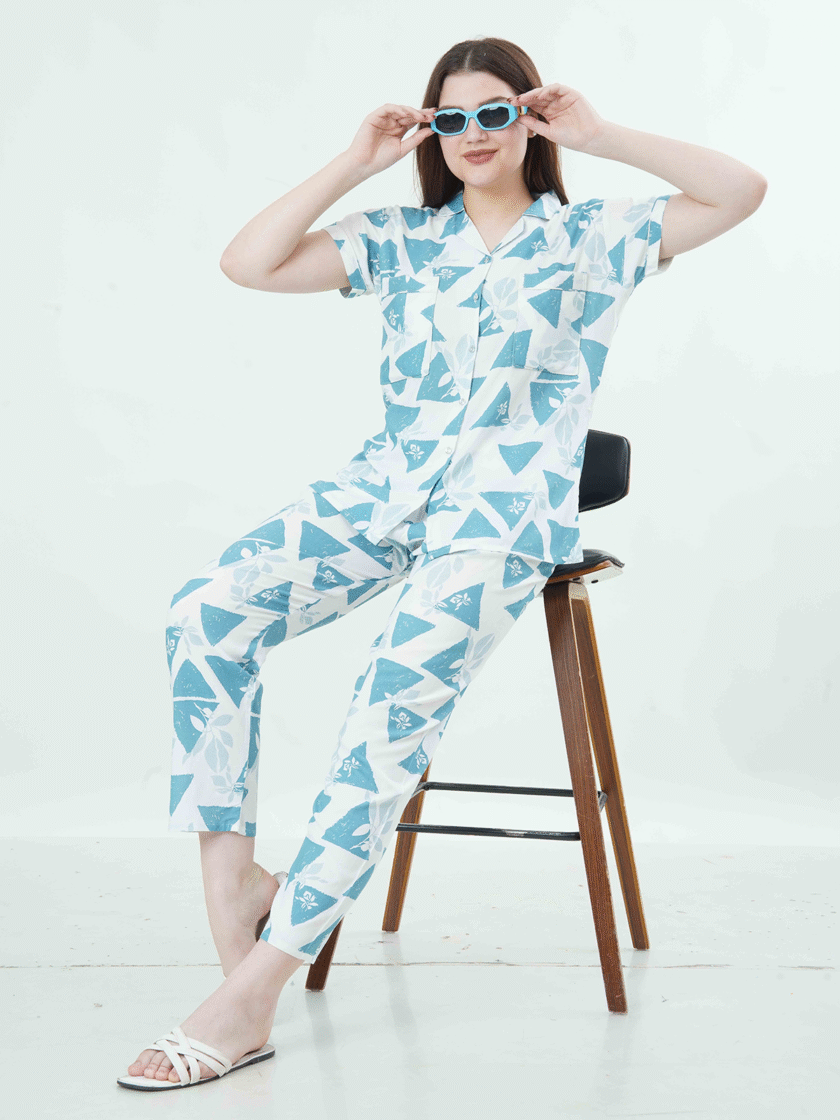 Womy Braless Loungewear Set – Blue Prism Edition - Image 9