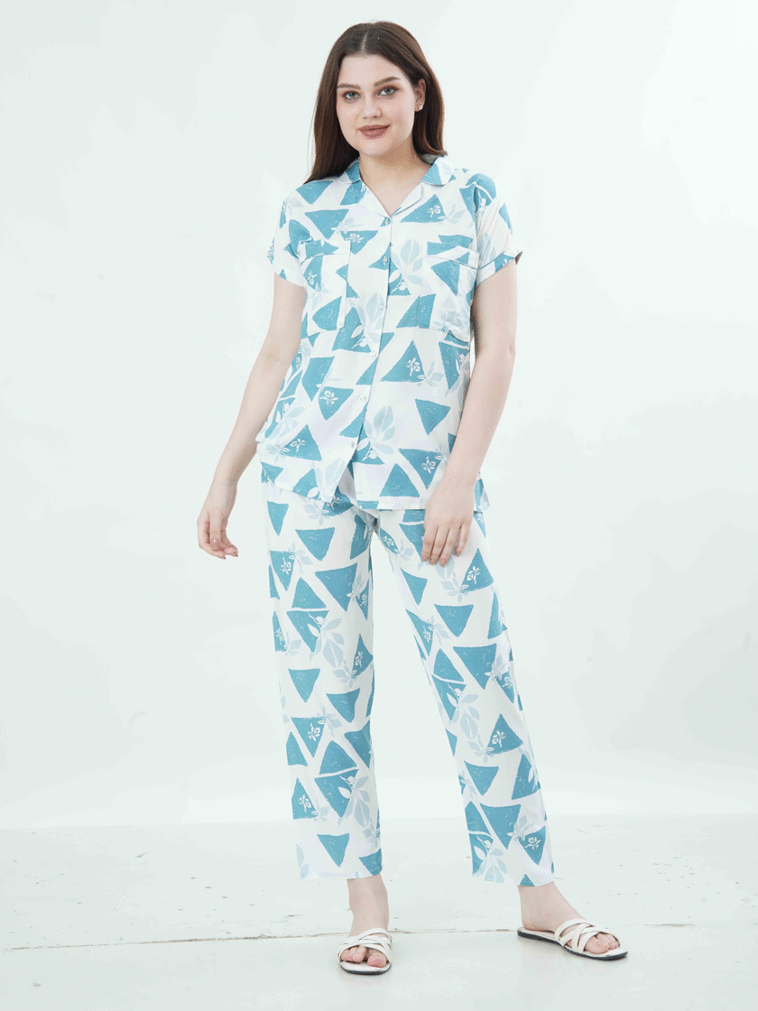 Womy Braless Loungewear Set – Blue Prism Edition - Image 5