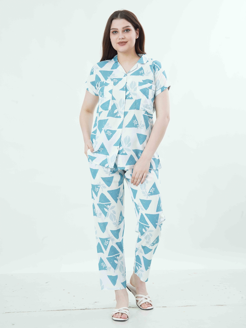 Womy Braless Loungewear Set – Blue Prism Edition - Image 4