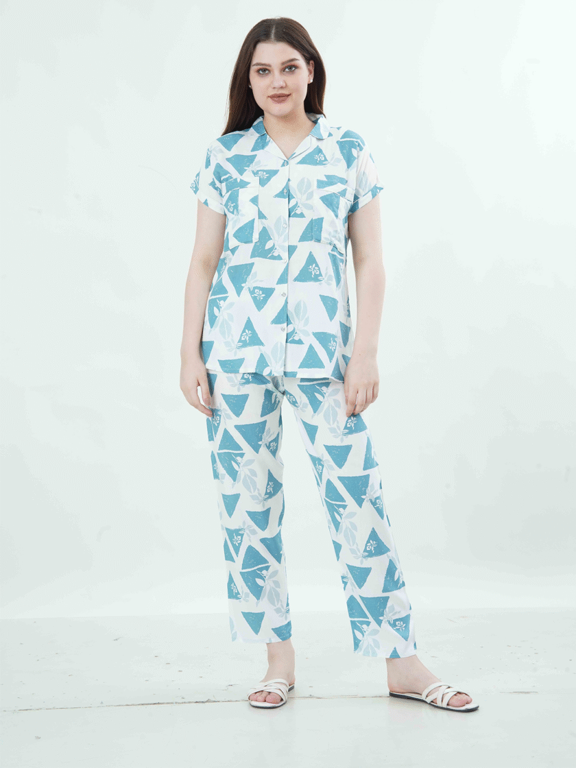 Womy Braless Loungewear Set – Blue Prism Edition - Image 3
