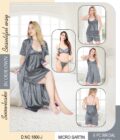 Bridal 6-Piece Honeymoon Nightwear Set – Premium Satin Elegance Dark Grey