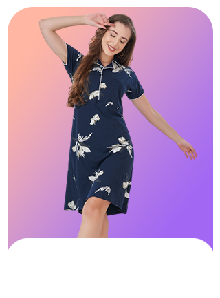 Collar Neck Short Nighty