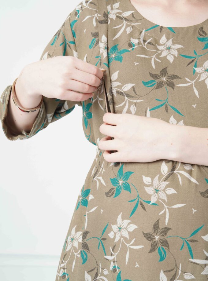 Womy Maternity & Nursing Gown | Comfortable & Feeding-Friendly (L – 2XL)