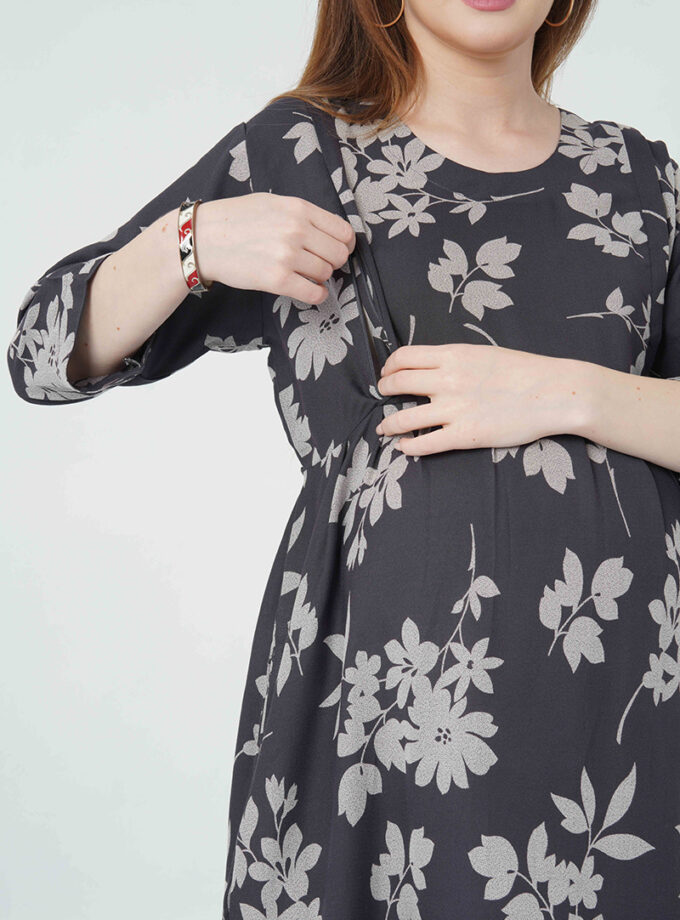 Womy Maternity & Nursing Gown | Comfortable, Feeding-Friendly Wear (L – 2XL)