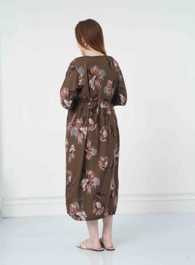 Womy Maternity & Nursing Gown | Cozy & Feeding-Friendly (L – 2XL)(BROWN)