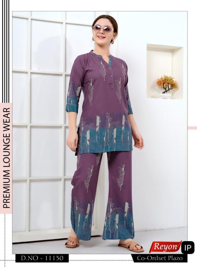 Womy IP Rayon Co-ord Set with Palazzo | Breezy. Stylish. Comfortable. | 11130