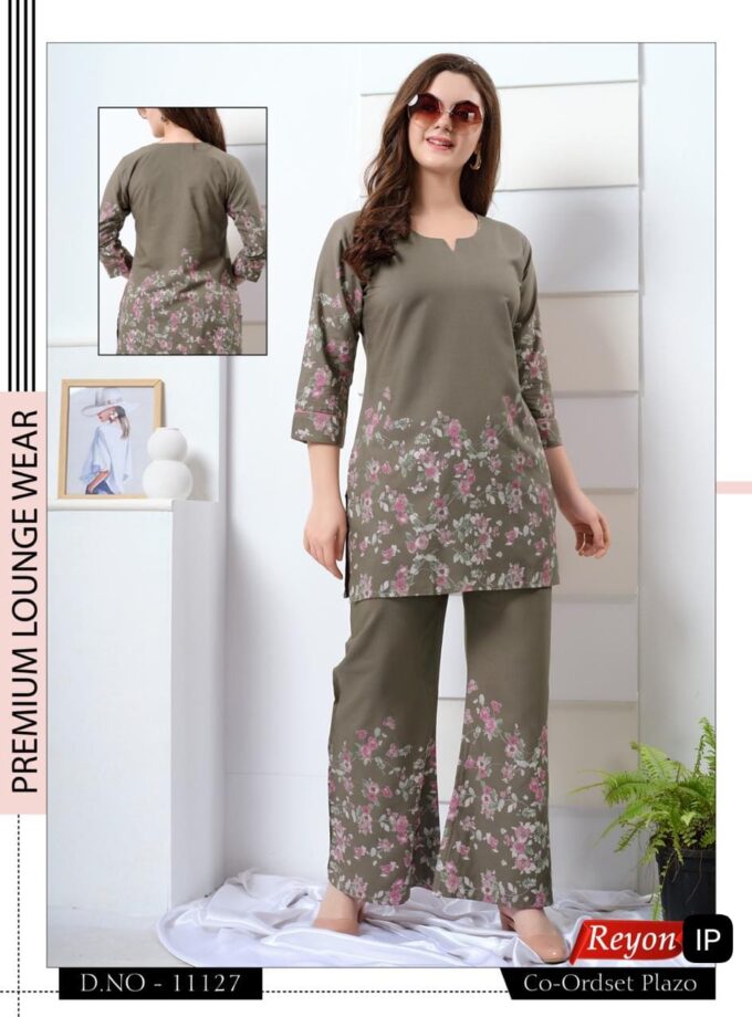 Womy IP Rayon Co-ord Set with Palazzo | Effortless Style, All-Day Comfort | 11127