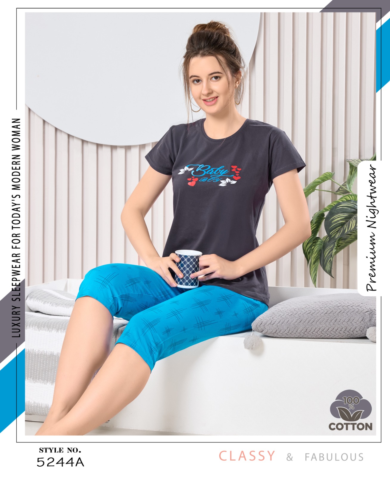 Womy Hosiery T-Shirt / Kaperi | Soft, Stylish & Everyday Comfort | Sizes M–2XL | 5244 A