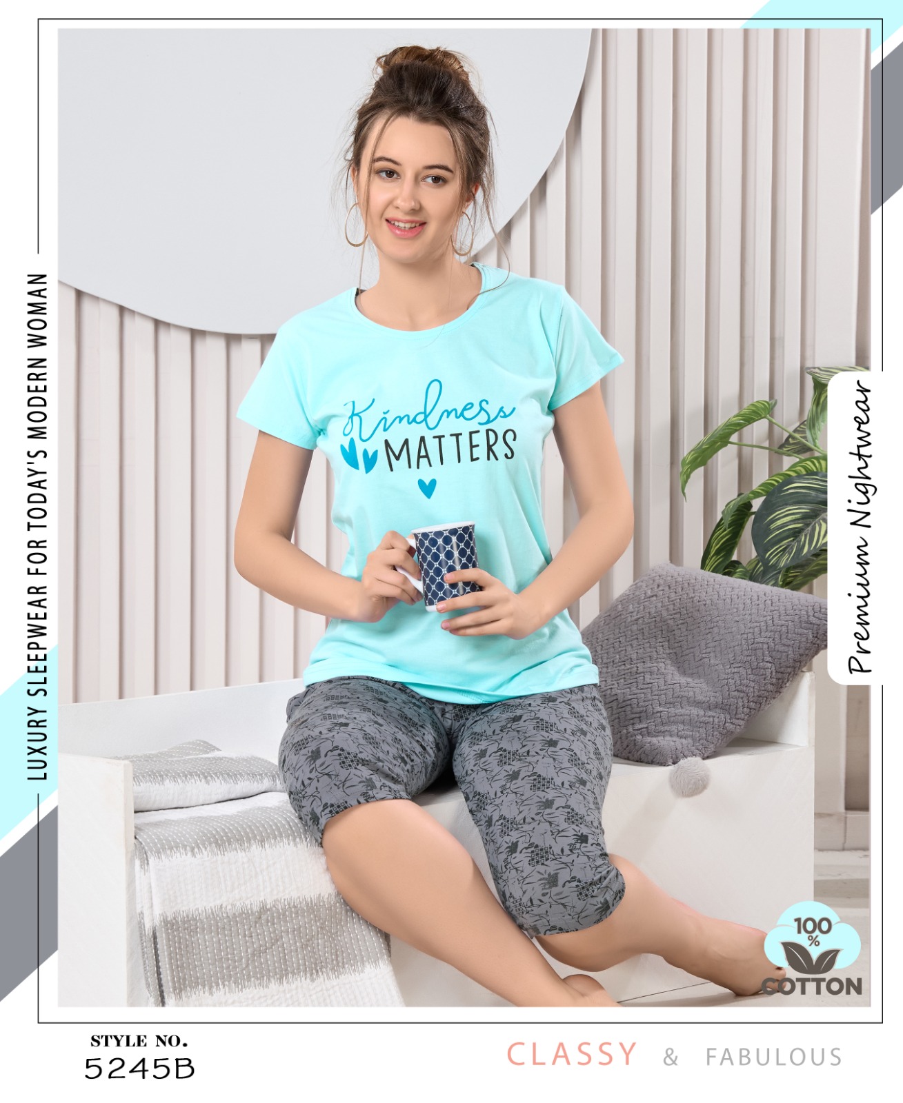 Womy Hosiery T-Shirt / Kaperi | Soft, Stylish & Everyday Comfort | Sizes M–2XL | 5245 B