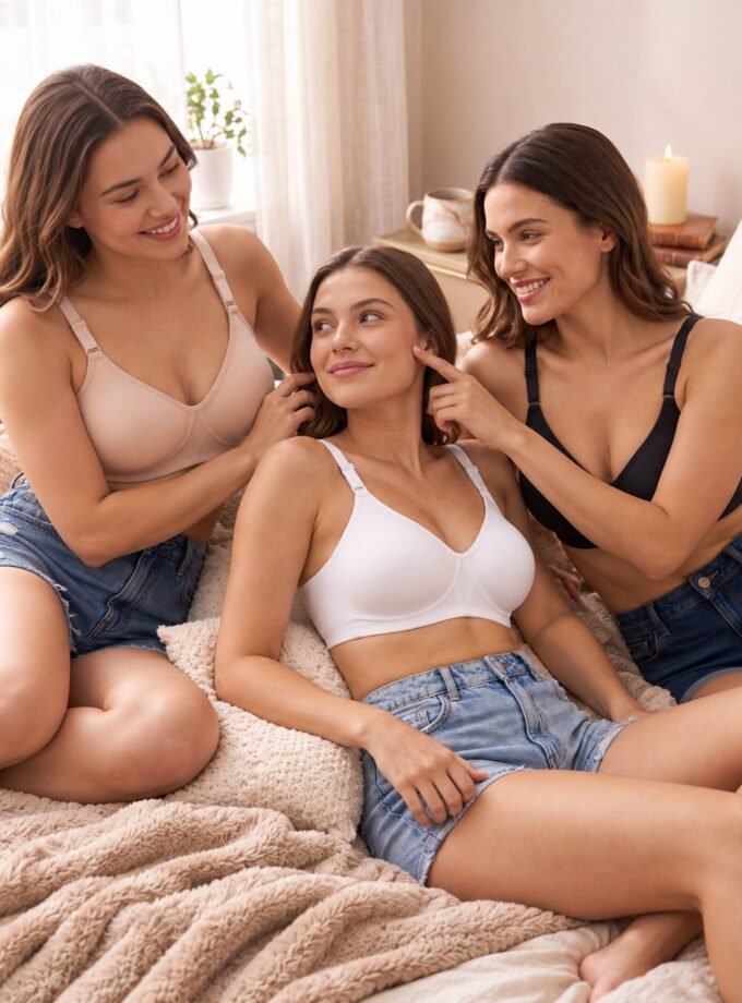 Womy Premium Luna Bra for Women – Soft Cotton, Comfortable Fit & Plain Colors
