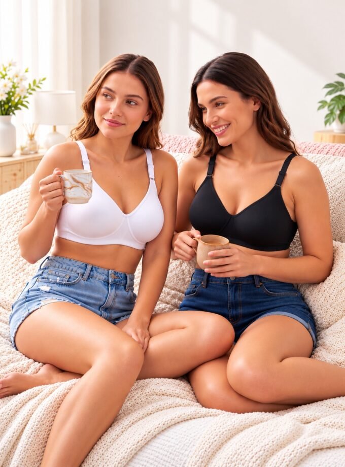 Womy Premium Luna Bra for Women – Soft Cotton, Comfortable Fit & Plain Colors