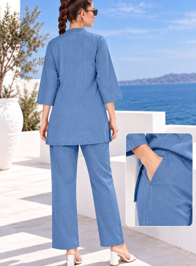 Womy Denim Co-ord Set for Women – Stylish Denim Look, Comfortable Fit & Modern Design