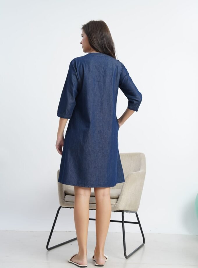 Womy Premium Denim Short Nighty for Women – Soft Denim Fabric, Comfortable Fit & Stylish