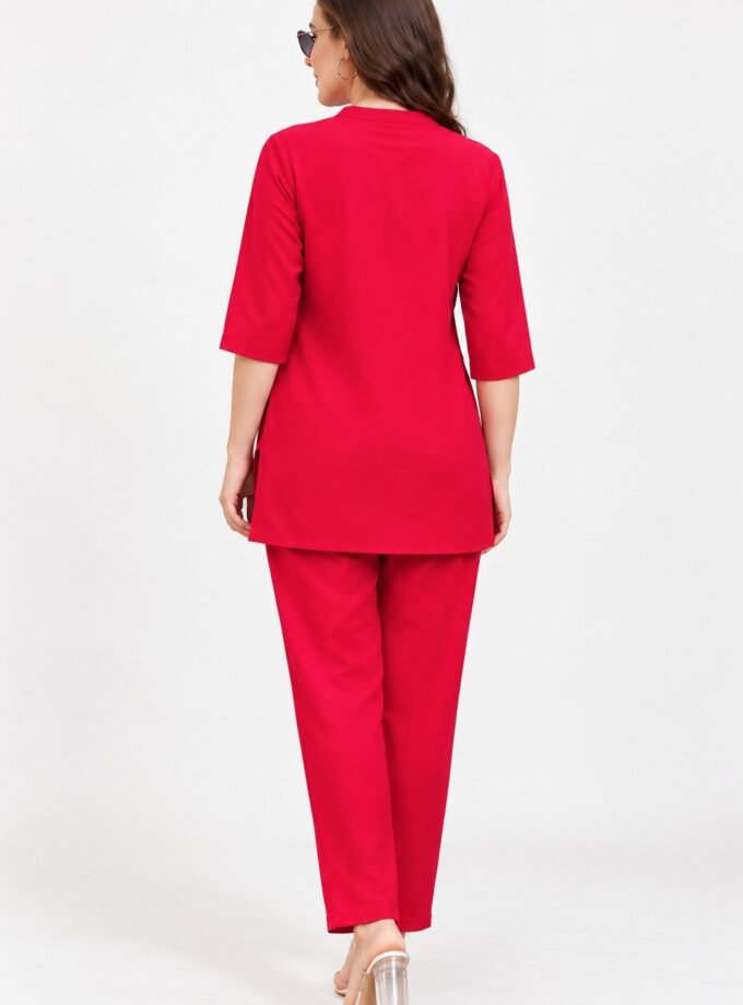 Womy Rayon Slub Coord Set for Women – Stylish Long Top, Comfortable Fit & Trendy Everyday Wear